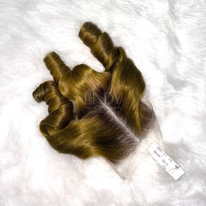 ชุดผมต่อผมมนุษย์สีไฮไลต์แบบบางสำหรับเด็กชุด2025ปิด - Product Image 4