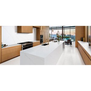 Placa de Cuarzo Calacatta Miraggio Gold, Diseño Moderno, Espesor de 15-30 mm, Utilizada para Encimeras de Cocina, Islas, Tocadores y Recepciones - Product Image 5