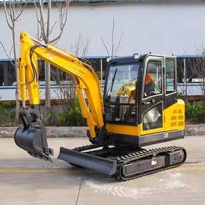 Maquinaria de movimiento de tierras Mini excavadora de 3 toneladas Pequeña excavadora Escavatore Máquina excavadora sobre orugas - Product Image 3