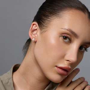 92.5 <b>Silver</b> <b>Stud</b> <b>Earrings</b> 188535 Bezel Setting Water Drop Pattern for Parties - Product Image 4