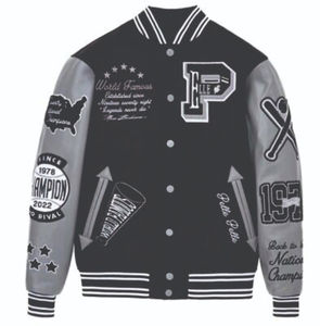 Chaqueta universitaria bordada personalizada, chaqueta de bombardero de satén personalizada, chaqueta de hombre al por mayor - Product Image 1