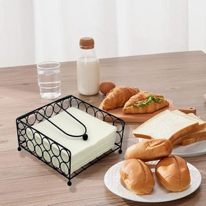 Modern Lattice Metal Napkin Tissue Holder for Kitchen Dining Table <b>Weighted</b> <b>Arm</b> Tissue Basket Wholesale Supplies - Product Image 6