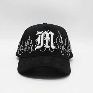 2025 haute qualité mode classique flamme broderie daim chapeau casquettes de Baseball logo personnalisé camionneur chapeau avec Satin doublé - Product Image 4