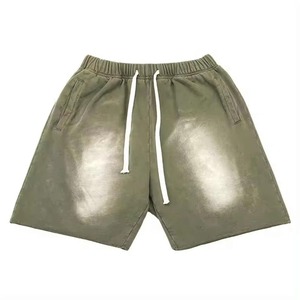 Shorts de lavage à l'acide de qualité supérieure pour hommes Baggy Hip Hop Streetwear Vintage lavé décontracté strass Shorts - Product Image 6