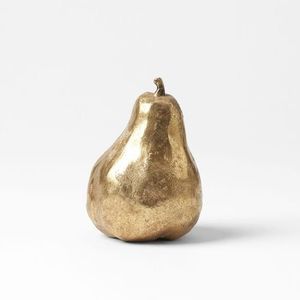 Figurine pomme dorée avec design de visage Sculpture artistique de fruits Statue de pomme décorative faite à la main dorée moderne décor à la maison - Product Image 6