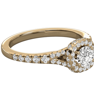 Anillo de Compromiso con Halo Redondo y Micro Engaste de Diamantes Redondos - Product Image 3