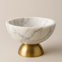 Ensemble de bols de service en marbre de luxe avec base dorée, faits à la main et personnalisables pour le Ramadan et les mariages, décoration moderne pour la cuisine et la maison