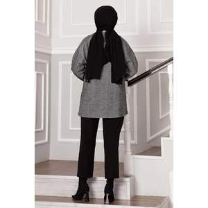 Hijab à chevrons Manteau Cachemire Noir - Product Image 5