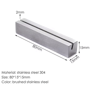 Aluminum Rectangle <b>Table</b> Place <b>Card</b> Holder Stand Durable Minimalist Design for Restaurant Hotel - Product Image 5