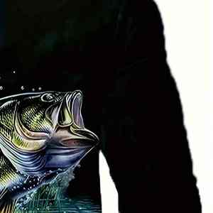 Camiseta de Pesca para Hombre, Personalizable OEM ODM, Impresión Digital, Impermeable, Cierre de Botones, Transpirable, Cómoda, UPF 50, Spandex/Algodón - Product Image 5