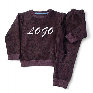 Conjunto informal para exteriores, ropa de color personalizado para niños, sudadera, conjuntos para correr, vestido informal de algodón de manga larga - Product Image 1