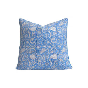 New Arrival Luxury Striped Floral Festival Cotton <b>Cushion</b> Pillow <b>Cover</b> Hand Block Printed Woven Technique Carefully Crafted Bulk - Product Image 5