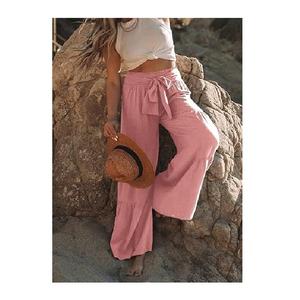 Nuevo diseño de cintura alta Palazzo Pant gran aspecto 100% algodón solo Jersey mujeres pantalón largo de Bangladesh precio de fábrica - Product Image 2