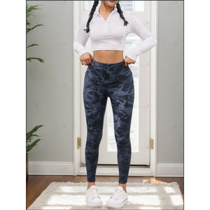 Leggings sans couture camouflage taille haute pour femme Lj, longueur intégrale, effet push-up, pour yoga et fitness, taille XXL, modèle 606, coloré - Product Image 3