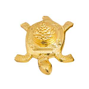 Tortuga Vastu de Latón Hecha a Mano con Pirámide de 3 Niveles y Cristales de Feng Shui - Product Image 2