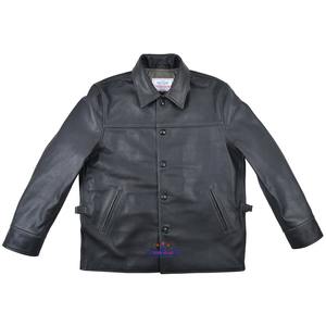 Alta calidad OEM al por mayor FiveStar para hombre 1950s chaqueta de cuero de piel de cabra sello marrón clásico ropa de trabajo Retro prendas de vestir exteriores - Product Image 2