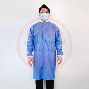 Blouse et uniforme de laboratoire à usage médical d'hôpital non tissé professionnel de blouse chirurgicale de manchette tricotée non tissée de pp - Product Image 3