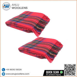 Nouveau Design Royal Stewart Laine Couverture Rayé Vérifier Anime Imprimer Recyclé Doux Confortable Tricoté Design Indien - Product Image 3