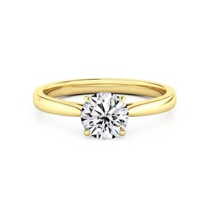 Anillo de Compromiso con Diamante Cultivado en Laboratorio, Corte Brillante Redondo, 1 Ct, F-SI2, Oro Sólido de 14K, Calidad Superior, Cuatro Garras - Product Image 2
