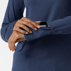 Scrub Stretch manga larga Mujer cálida enfermera debajo de la camiseta Scrub camiseta médica Lisa telas suaves para mujeres - Product Image 4