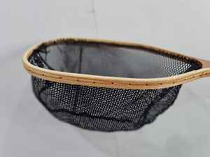 Outdoor Fly <b>Fishing</b> Landing Net with Wooden Frame and Rubber Mesh Hand-Cast Trout Catching Tool - Product Image 6