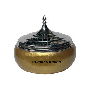 Leather Finished designer Metal Hotpot Premium Quality Handmade Casserole Classic Stylish New Metal <b>Food</b> <b>Warmer</b> - Product Image 5