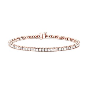 Bracelet tennis carré taille princesse 5 carats avec diamants de laboratoire F-VS2, monture à griffes en or massif 14K, produit le plus vendu - Product Image 2