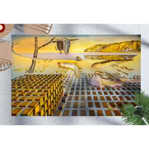 Tapis imprimé sur le thème de l'art surréaliste, motif « La désintégration de la persévérance » de Salvador Dalí, tapis fin non tissé - Product Image 3