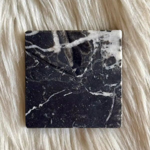 Handmade <b>Black</b> Marquina Marble <b>Coasters</b> Square Natural Stone Beer Mat Homeware - Product Image 1