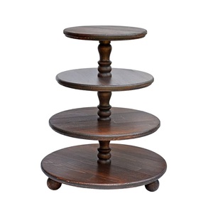 ชั้นวางไม้กลม3ชั้นสำหรับวางเค้กของหวานคัพเค้กผลไม้พร้อมที่จับสำหรับห้องครัวบ้านงานเลี้ยงงานแต่งงาน - Product Image 5