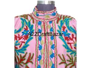 Veste d'hiver pour femme avec broderie indienne Suzani, motif floral, tissu en duvet de canard, rembourrage en coton, manteau avec robe cadeau - Product Image 3