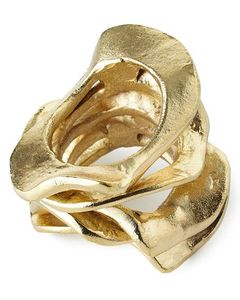 Rond de serviette élégant en métal texturé avec des accents vintage idéal pour les repas à domicile sophistiqués et les restaurants d'hôtel - Product Image 5