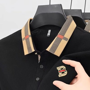 Polo de Manga Corta con Logo de Marca de Lujo para Hombre Verano Nuevo de Alta Gama de Seda y Algodón Transpirable Moda Casual Ropa de Hombre - Product Image 3