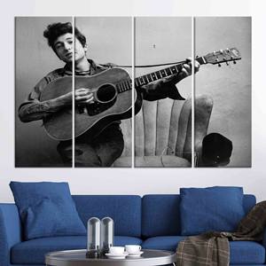 Impresión en lienzo de guitarra de Bob Dylan: arte de pared icónico, decoración personalizada, JUEGO DE 4 LIEÑOS - Product Image 1