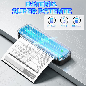 Stampante Termica Portatile Wireless A4 Senza Inchiostro per Documenti, Bluetooth, Bianco e Nero, Risoluzione 203dpi, 4 Pollici Max, Ideale per Viaggi - Product Image 3