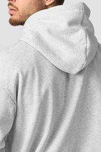 Ventas al por mayor de hombres 100% algodón gris en blanco peso pesado sudaderas con capucha grueso logotipo personalizado hombro caído Gymwear sudaderas con capucha de gran tamaño para hombres - Product Image 5