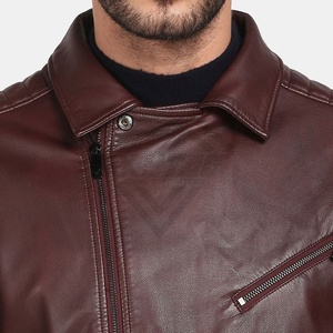 Cantidad a granel Embalaje personalizado Chaqueta de cuero de motorista para hombre Colección de invierno Chaqueta de cuero de gran personalidad para hombre - Product Image 6