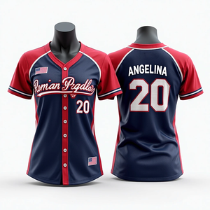 เสื้อซอฟต์บอลและเบสบอลผ้าโพลีเอสเตอร์ระบายอากาศได้ดีพร้อมดีไซน์พิมพ์ลาย - Product Image 6