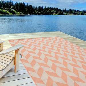 <b>Outdoor</b> Reversible Flat Weave Polypropylene <b>Rug</b> for Indoor <b>Outdoor</b> Travel & Car-Orange - Product Image 6