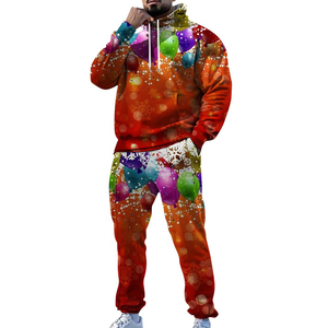 Conjunto Deportivo Navideño Unisex con Sudadera con Capucha y Pantalones Cargo de Talla Grande, Conjuntos Deportivos de 2 Piezas byMen's2026 - Product Image 1