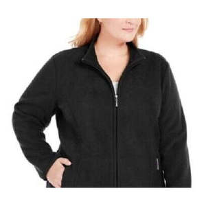 Giacca in pile trapuntata da donna Karen Scott, taglia plus, colore nero, taglia 1X - Product Image 2