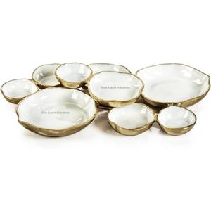 Plat en aluminium enduit blanc 9 bols pour la maison et les hôtels Vaisselle Bol de service à biscuits aux fruits secs Compartiment multiple - Product Image 2