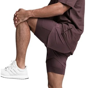 2025 personnalisé 2 couches ourlet incurvé maille court entraînement multi poches Double couche course basket-ball GYM Shorts pour hommes - Product Image 2