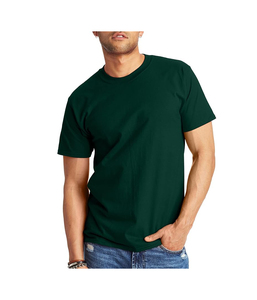 T-shirt de gymnastique pour hommes séchage rapide et respirant en coton motif solide logo personnalisé renforcement musculaire et course à pied à manches courtes vêtement teint - Product Image 1