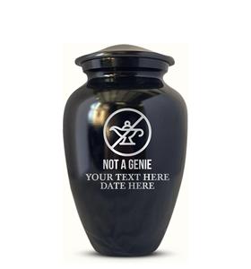 Not a Genie Extra Large Human Cremation Urn for Adult Ashes Men Woman Engraved Aluminum Finish Urn with Name Black Custom Size - Product Image 6