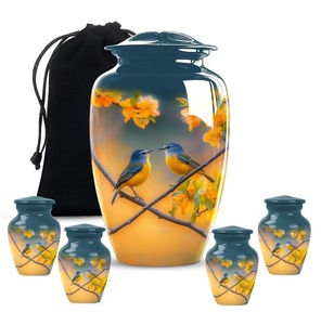 Elegante Urna Funeraria Floral Hecha a Mano, Urna Conmemorativa con Flores para Funerales, Cementerios y Recuerdos, Disponible para la Venta - Product Image 5