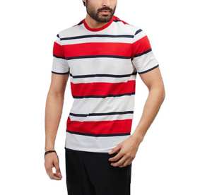 100% coton Pakistan fait fabricants de vêtements de haute qualité 2024 conception rayée hauts de rue en gros hommes T-Shirt - Product Image 5