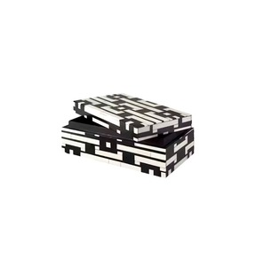 Boîte à bijoux en cuir de luxe de qualité supérieure avec incrustation de résine élégante Stockage pratique et modèle - Product Image 5