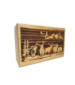 Urne de cendres en bois faite à la main cendres humaines adulte grand drapeau montagne funérailles crémation pour cendres humaines urnes funéraires pour columbarium - Product Image 1