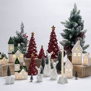 <strong>Christmas</strong> Glowing Ceramics <strong>Village</strong> House LED Light up Porcelains Statue Figurine Festival Home Desktop Decors <strong>Christmas</strong> Ornament - Product Image 3